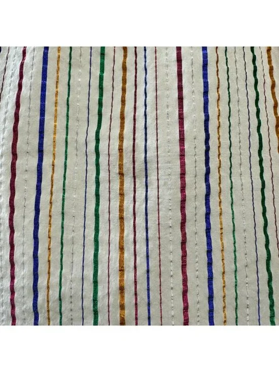 HANNA ANDERSSON Metallic Striped Dress Girls 6-7 120 Rainbow Shimmer Tunic Top - Picture 4 of 8